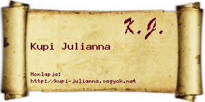 Kupi Julianna névjegykártya